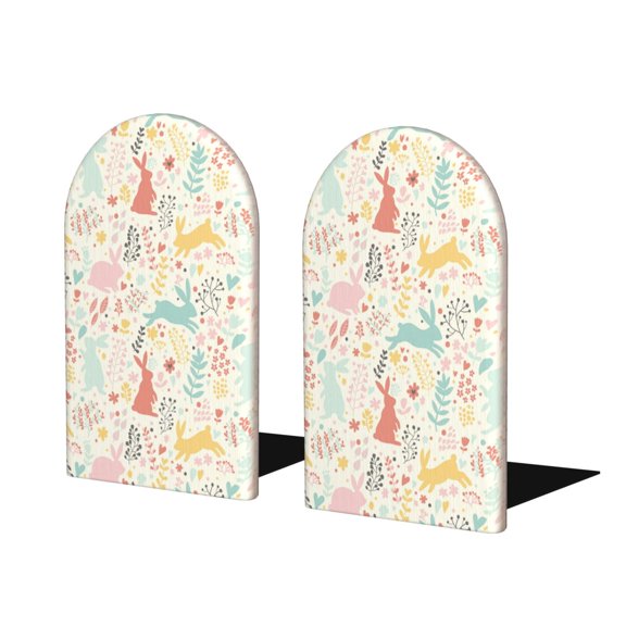 Naloa Fall Rabbit Wood Non-Skid Bookend for Shelves,Book Ends for Heavy Books, Book Stand for CDs,1 Pair