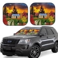 thumbnail image 1 of Naloa Fall Village Scenery 2 Piece Foldable Car Sun Shades, Car Windshield Sunshade, Front Window Sunshade for Car, Truck, SUV - Small, 1 of 7