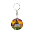thumbnail image 1 of Naloa Fall Village Scenery Print Round Keychain Keychain Key Ring, Key Tag, Key Chain Bulk for Gift Accessories (Round), 1 of 7