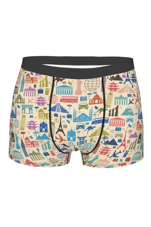 Famous Places Print Mens Underwear - Boxers for Men, Classic Briefs for Men