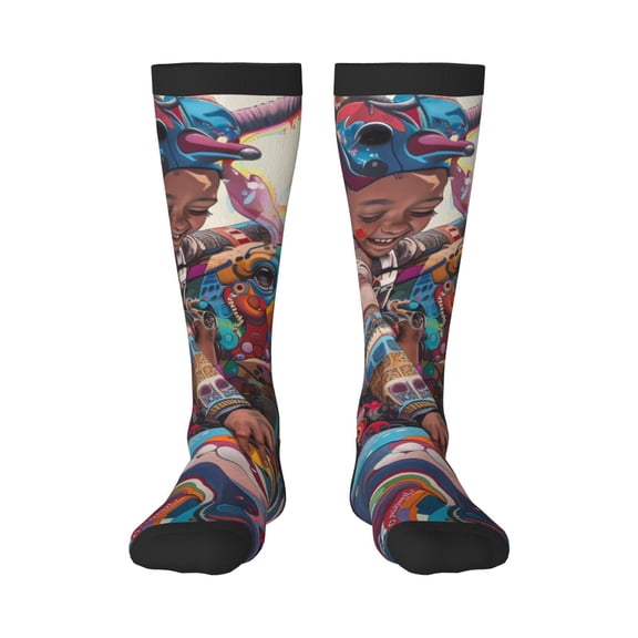 Naloa Fantasy Colorful Beast Knee Socks, High Socks Long Stretchy Sock Women Knee High Stocking, Long Socks for Women