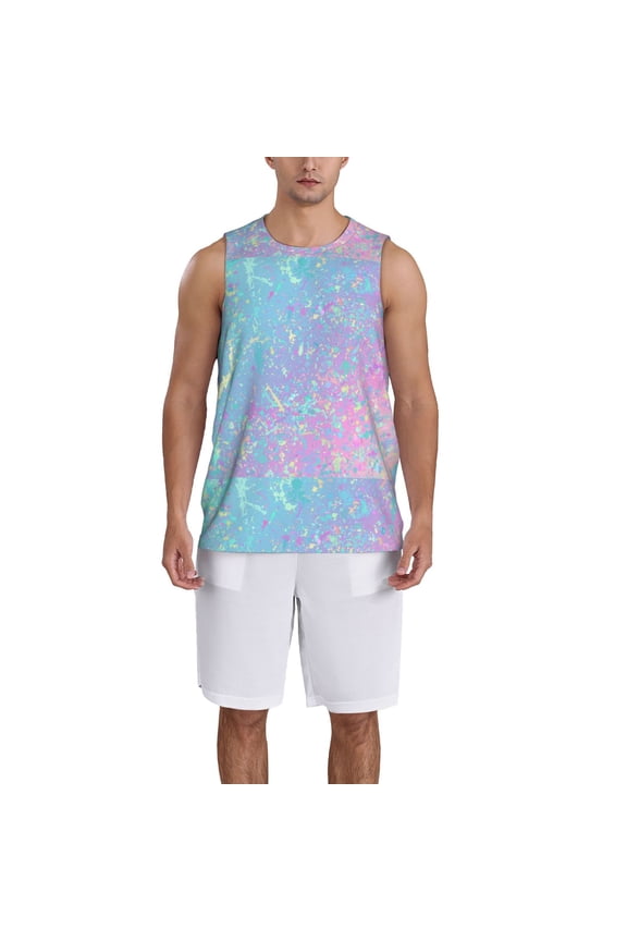 Fantasy Gradient Basketball Jersey Reversible Men's Mesh Athletic Sports Shirts Training Practice S-4XLMedium