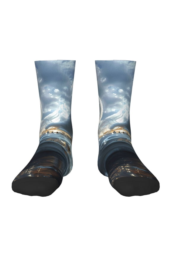 Fantasy Swan Yacht Design Kids Socks Unisex Kids and Toddlers' Crew Socks, ,1 Pairs