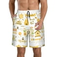 thumbnail image 1 of Naloa Farm Bee Cute Honey Men's Beach Shorts, Surfing shorts, Swim trunks, Quick Dry Swim Trunks for Surfing Beach Fun - Large, 1 of 9