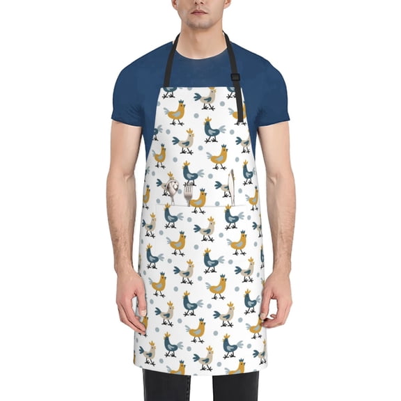 Naloa Farm Roosters Apron Kitchen Aprons with Pockets for Women Men Chef