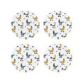thumbnail image 1 of Naloa Farm Roosters Leather Coasters for Drinks, Durable Drink Coasters 4 Set for Tabletop Protection, Luxurious Home Décor and Housewarming Gift ( {designName})Round Shape, 1 of 6