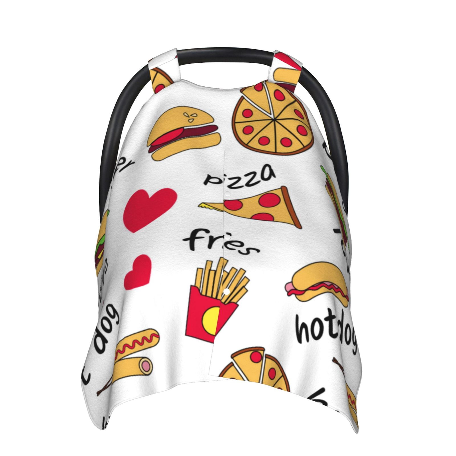 Naloa Fast Food Baby Car Seat Cover, Breathable Baby Carrier Cover, Multiuse Baby Carrier Cover & Nursing Breastfeeding Cover