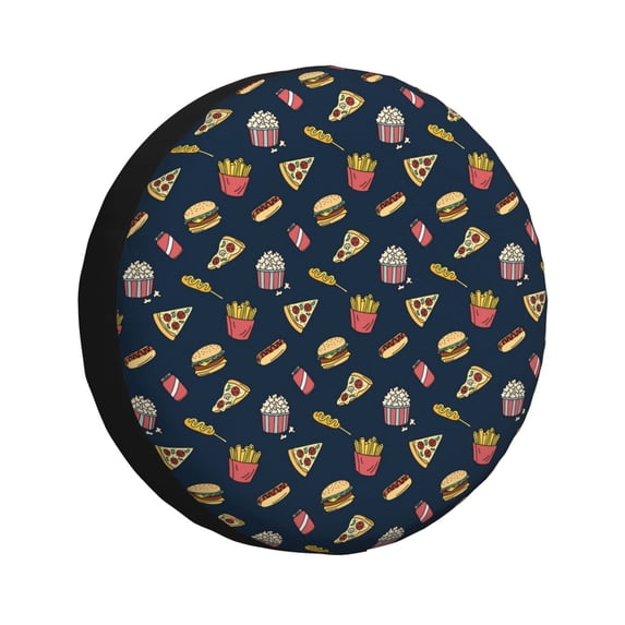 Naloa Fastfood PVC Leather Spare Tire Wheel Cover Spare Tire Cover, for Car Truck SUV Camper Trailer Universal Fit(14-17in)-17 inch