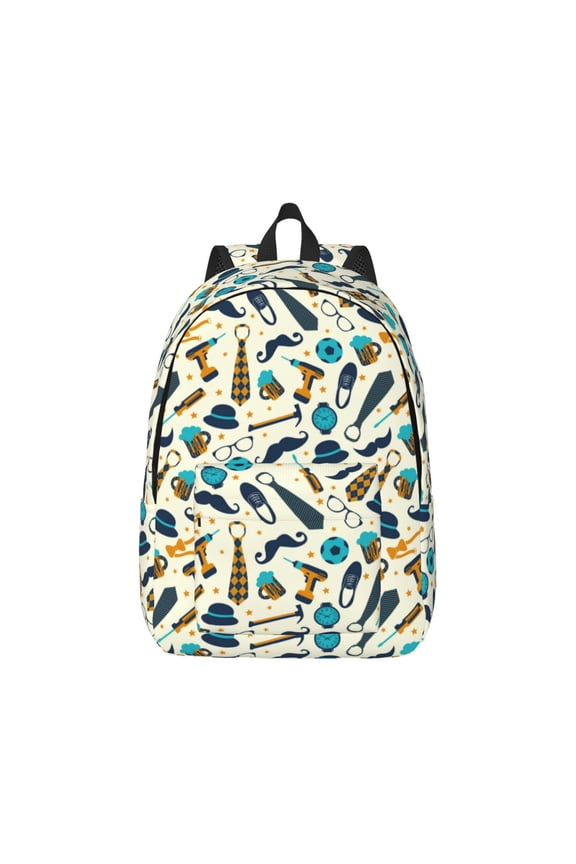 Fathers day Canvas Backpack for Men Women Rucksack Casual Travel Daypack College Tote Satchel Bookbag for Teens-Small