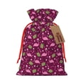 thumbnail image 1 of Naloa Festive Flamingos Drawstring Christmas Bags, 3D Xmas Gift Bags, Christmas Wrapping Bags, Xmas Goodie Bags, Treat Pouch Bags, Party Favor Bags-Small, 1 of 9