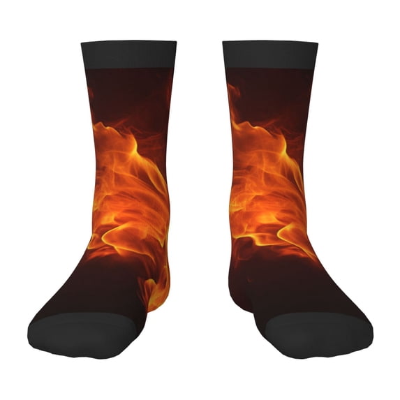 Naloa Fiery Orange Flames Energy Kids Socks Unisex Kids and Toddlers' Crew Socks, ,1 Pairs