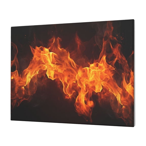 Naloa Fiery Orange Flames Energy Print Canvas Picture,Wall Pictures, Modern Decorative Poster,Art Prints for Bedroom, Toilet, 40 x 30 cm, Built-in Wooden Frame