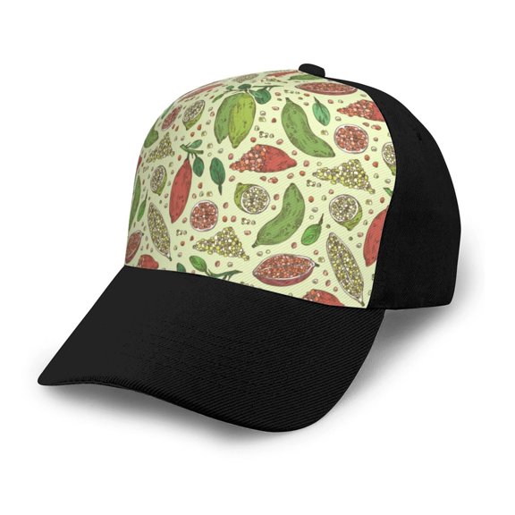 Naloa Finger Lime Fruits Adult adjustable Print Baseball Hat, Patchwork curved brim baseball capfor Men and Women, One Size