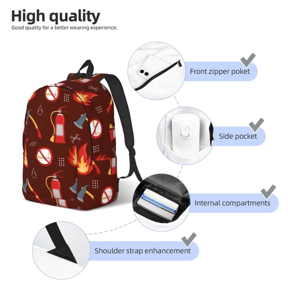 Naloa Fire Extinguisher Print Durable Canvas College Rucksack,Laptop Excursion Backpack,Travel Notebook School Backpack,Bookbag For Men Women