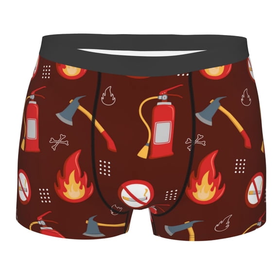 Naloa Fire Extinguisher Print Mens Underwear - Boxers for Men, Classic Briefs for Men
