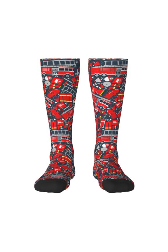 Fire Sign Thigh High Socks Extra Long Stretchy Sock Women Over Knee High Opaque Stocking Daily Wear