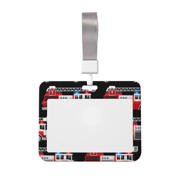 Naloa Fire and Rescue Truck Card Badge Holder Work Badge Sleeve for Office, School, Factory, ID Credit Cards, Driver Licenses and Passes