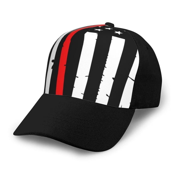 Naloa Firefighters USA Flag Adult adjustable Print Baseball Hat, Patchwork curved brim baseball capfor Men and Women, One Size