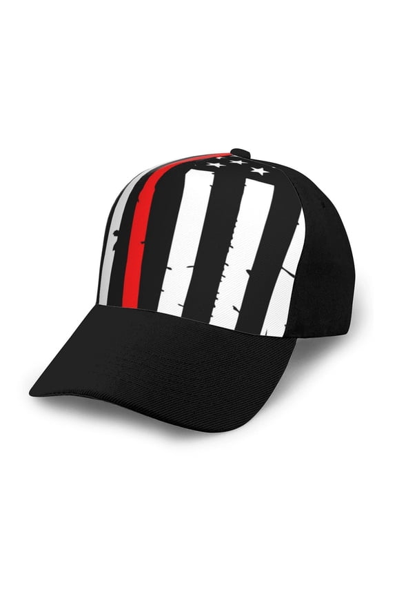 Firefighters USA Flag Adult adjustable Print Baseball Hat, Patchwork curved brim baseball capfor Men and Women, One Size