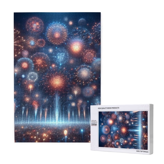 Naloa Fireworks1 Custom Puzzles Personalized Puzzle 1000 Pieces from Photo Custom Jigsaw Puzzle for Wedding, Graduation, (29.519.7in, Vertical)
