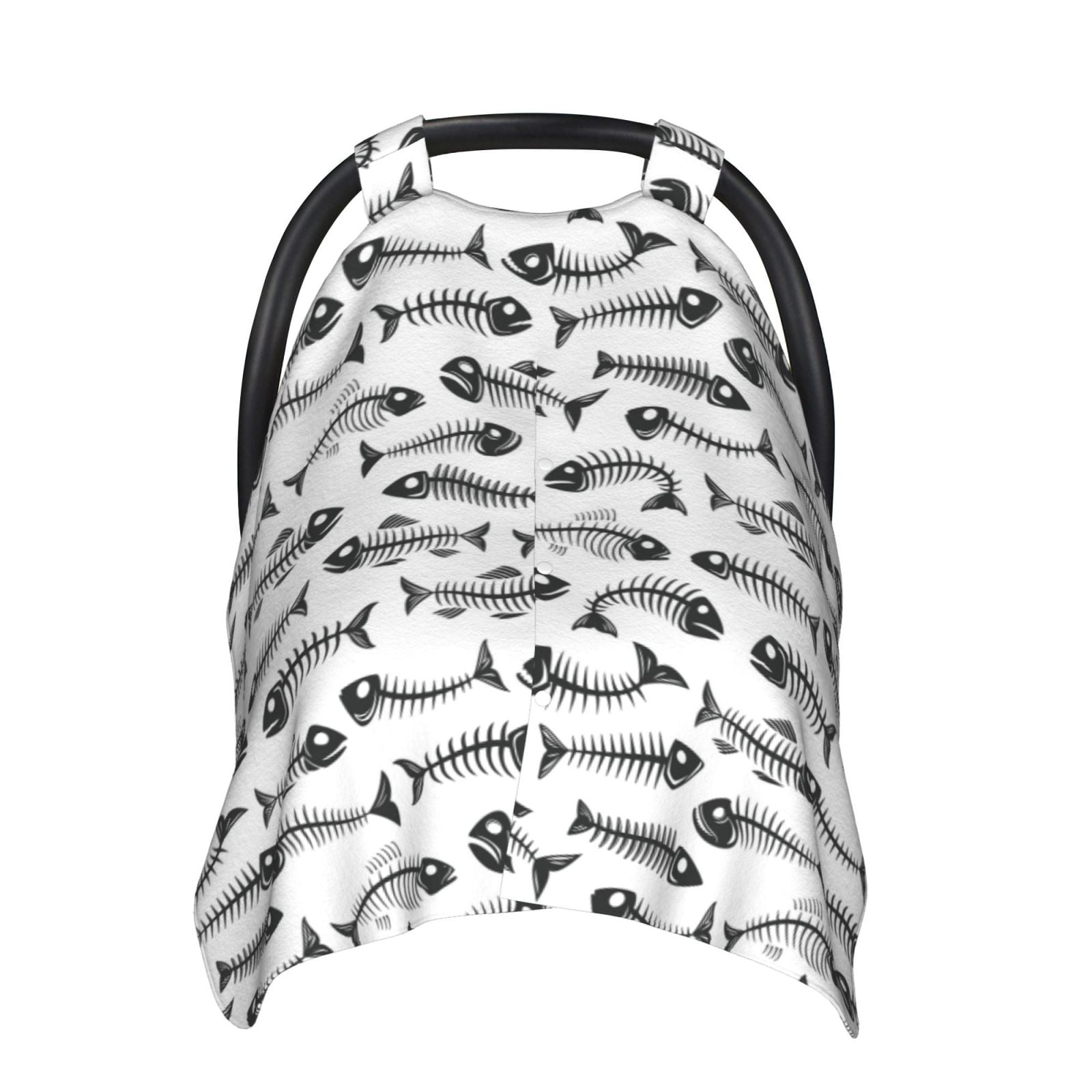 Naloa Fish Bones Baby Car Seat Cover, Breathable Baby Carrier Cover, Multiuse Baby Carrier Cover & Nursing Breastfeeding Cover