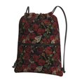 thumbnail image 1 of Naloa Fishbone Rose Drawstring Backpack String Bag Cinch Water Resistant for Gym Shopping Sport Yoga, 1 of 6