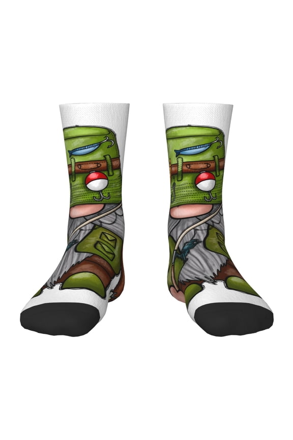 Fishing Gnome Kids Socks Unisex Kids and Toddlers' Crew Socks, ,1 Pairs