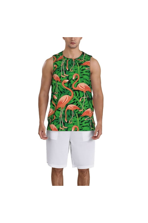 Flamingo Basketball Jersey Reversible Men's Mesh Athletic Sports Shirts Training Practice S-4XLLarge