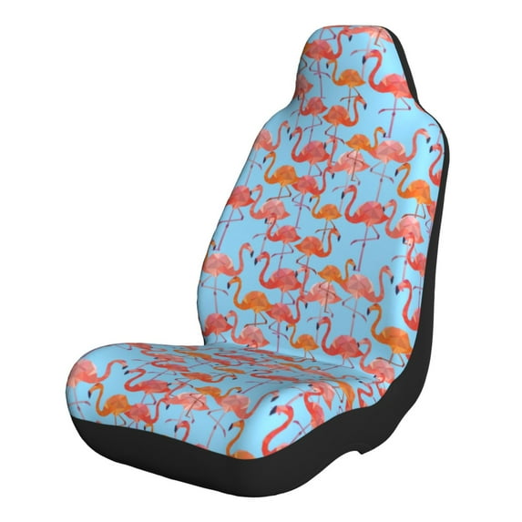 Naloa Flamingo Car Seat Covers 2PCs Front Car Seat Covers Universal fit for Most Cars SUVs and Trucks - 2 PCS