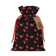 thumbnail image 1 of Naloa Flamingo Drawstring Christmas Bags, 3D Xmas Gift Bags, Christmas Wrapping Bags, Xmas Goodie Bags, Treat Pouch Bags, Party Favor Bags-, 1 of 9
