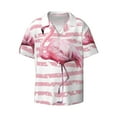thumbnail image 1 of Naloa Flamingo Men's Loose Fit Cuban Collar Short-Sleeve Shirt with Button-down and Chest Pocket for Everyday Wear Outings - 3X-Large, 1 of 7