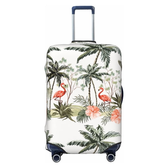 Naloa Flamingo Palm Trees Elastic Suitcase Protector, Travel Suitcase Protector Cover Fits 18-32in Suitcase - Small