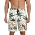 thumbnail image 1 of Naloa Flamingo Palm Trees Men's Short Pajama Pants, Lounge Comfort Shorts with Elasticized Waistband and Side Pockets - 4X-Large, 1 of 9
