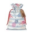 thumbnail image 1 of Naloa Flamingo and Pineapple Drawstring Christmas Bags, 3D Xmas Gift Bags, Christmas Wrapping Bags, Xmas Goodie Bags, Treat Pouch Bags, Party Favor Bags-Medium, 1 of 9