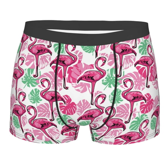 Naloa Flamingo Print Mens Underwear - Boxers for Men, Classic Briefs for Men