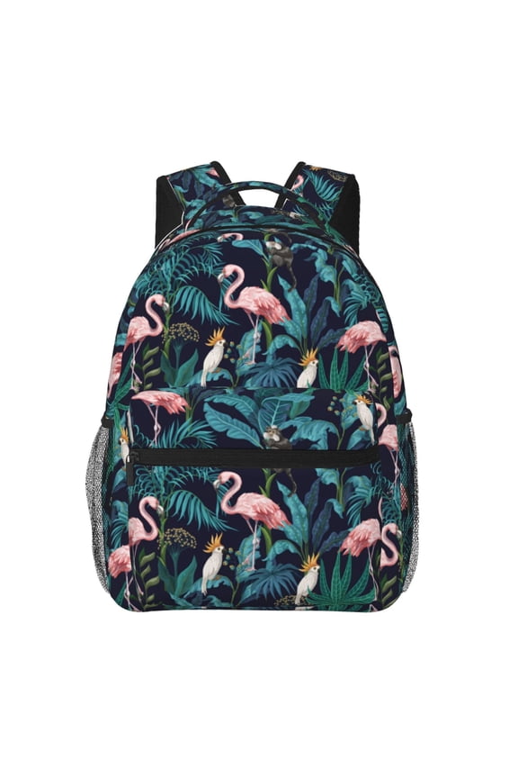 Flamingos And Birds Print Solid Color Tie Formal Necktie for MenSuitable for business, daily life, work