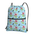 thumbnail image 1 of Naloa Flamingos And Tropical Plants Drawstring Backpack String Bag Cinch Water Resistant for Gym Shopping Sport Yoga, 1 of 6