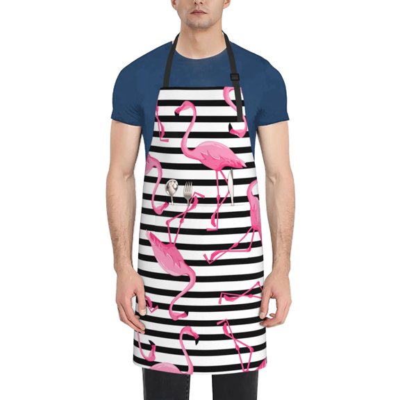 Naloa Flamingos Apron Kitchen Aprons with Pockets for Women Men Chef