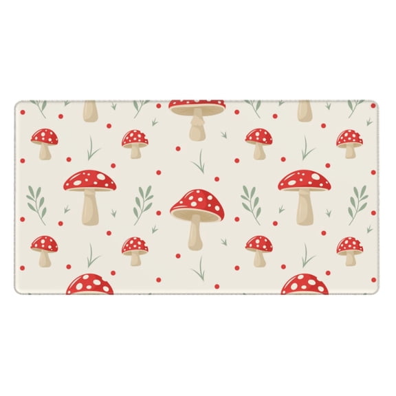 Naloa Flat Mushrooms Gaming Mouse Pad Large Mouse Mat Long Extended Desk Pad Non-Slip Rubber Mice Pads Stitched Edges Thin Pad (16x29.5 Inch)