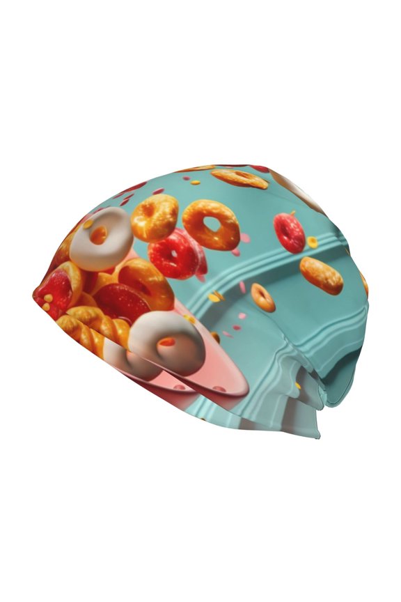 Floating Colorful Cereal Beanie for Men Women Knitted Unisex Winter Hat Beanies Cap Knit Cuffed Beanies Hats