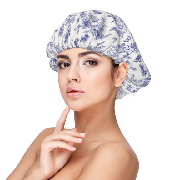Naloa Floral Butterfly Adjustable Hair Bonnet for Sleeping, Hair Wrap Sleep Cap Turban for Women Men, Curly Straight Hair Long Large Braid Unisex