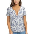 thumbnail image 1 of Naloa Floral Butterfly Print T-Shirts Short Sleeve V Neck Tees for Women Fashion Tops Trendy Lightweight Soft Casual Summer Outfits Clothes, 1 of 5