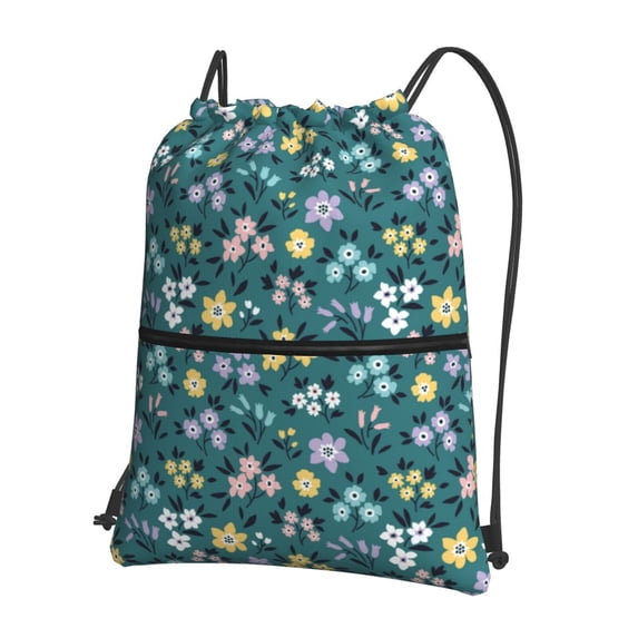 Naloa Floral Drawstring Backpack String Bag Cinch Water Resistant for Gym Shopping Sport Yoga