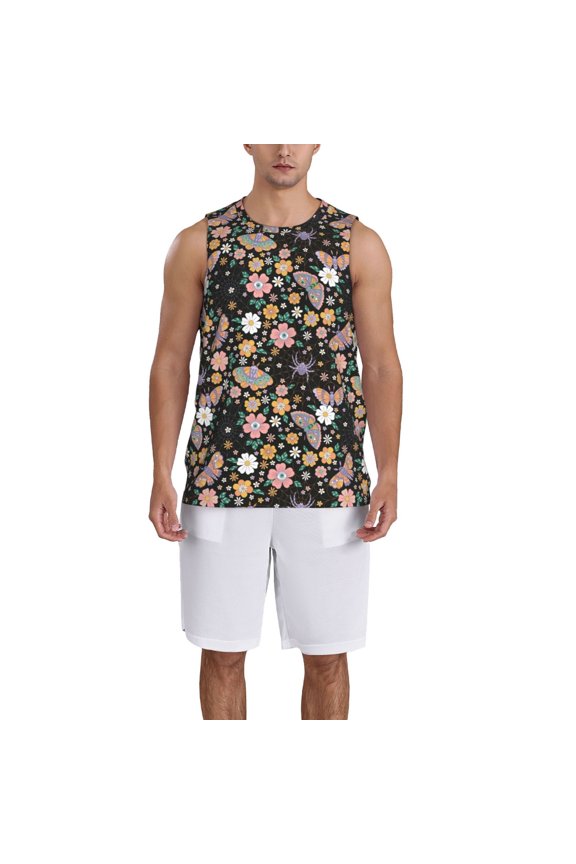 Floral Insects Basketball Jersey Reversible Men's Mesh Athletic Sports Shirts Training Practice S-4XL4X-Large