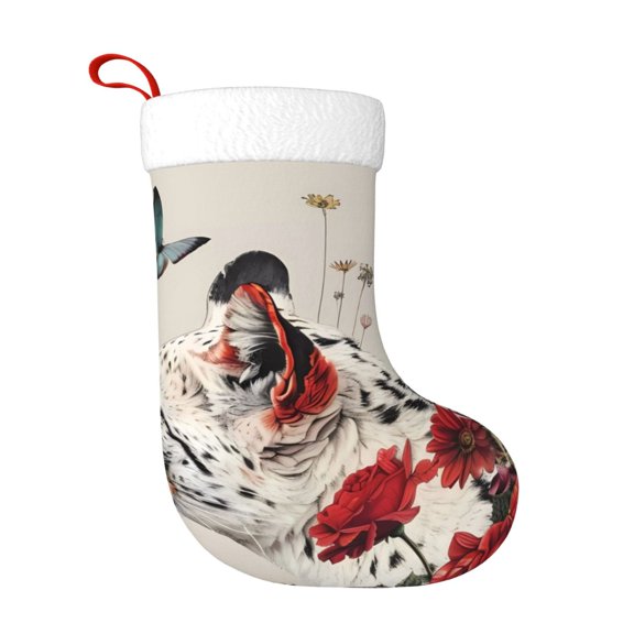 Naloa Floral Leopard Butterflies Christmas Stockings Decorations, Xmas Ornaments, DIY Personalized Farmhouse Decor for Home Family Party Tree