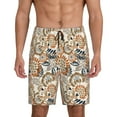 thumbnail image 1 of Naloa Floral Paisley Men's Short Pajama Pants, Lounge Comfort Shorts with Elasticized Waistband and Side Pockets - Large, 1 of 9