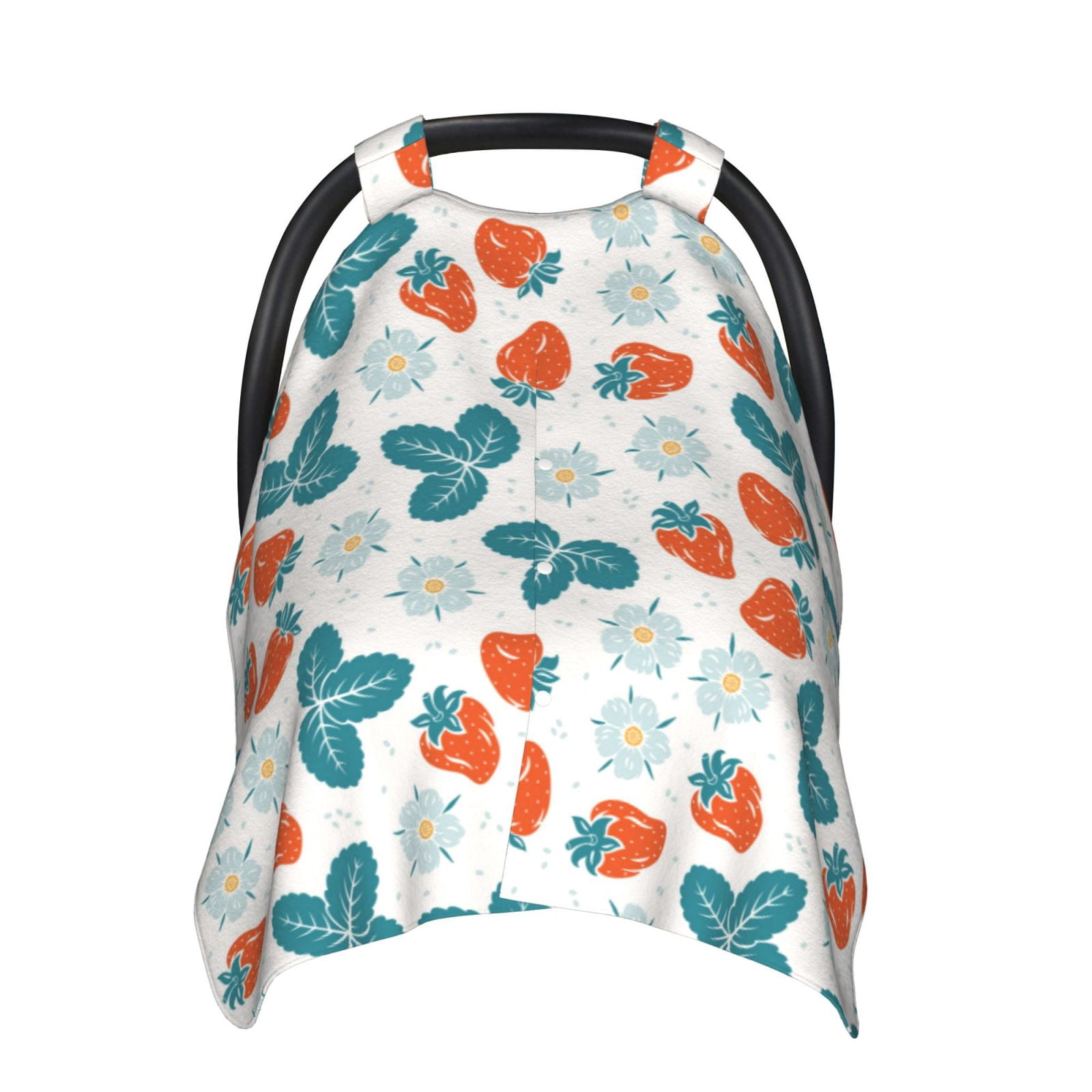 Naloa Floral Strawberr Baby Car Seat Cover, Breathable Baby Carrier Cover, Multiuse Baby Carrier Cover & Nursing Breastfeeding Cover