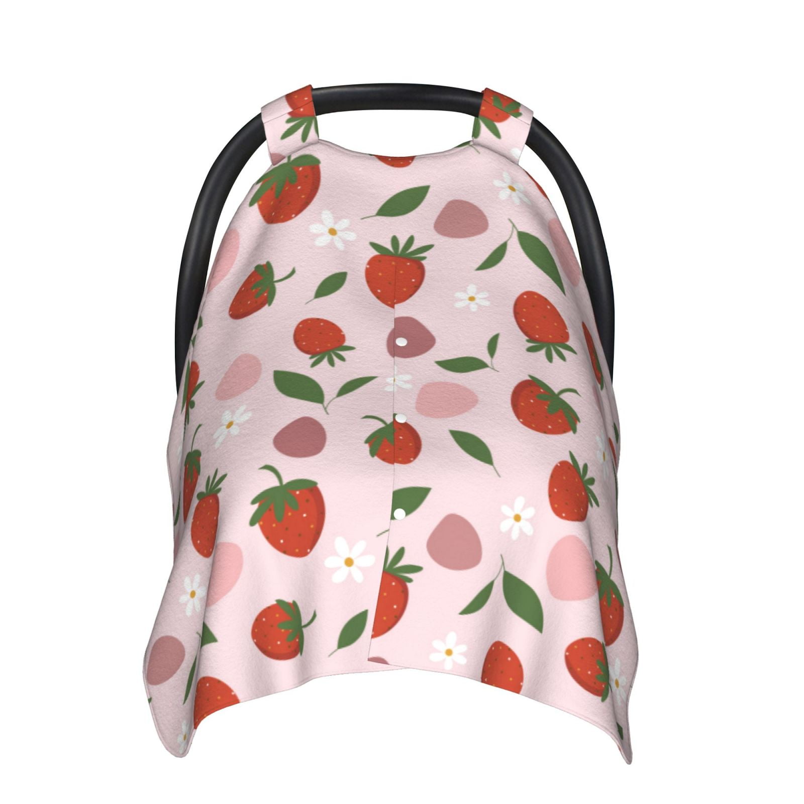 Naloa Floral Strawberr Baby Car Seat Cover, Breathable Baby Carrier Cover, Multiuse Baby Carrier Cover & Nursing Breastfeeding Cover