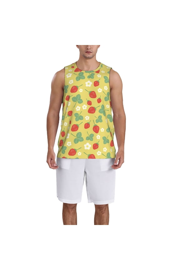 Floral Strawberr Basketball Jersey Reversible Men's Mesh Athletic Sports Shirts Training Practice S-4XLSmall