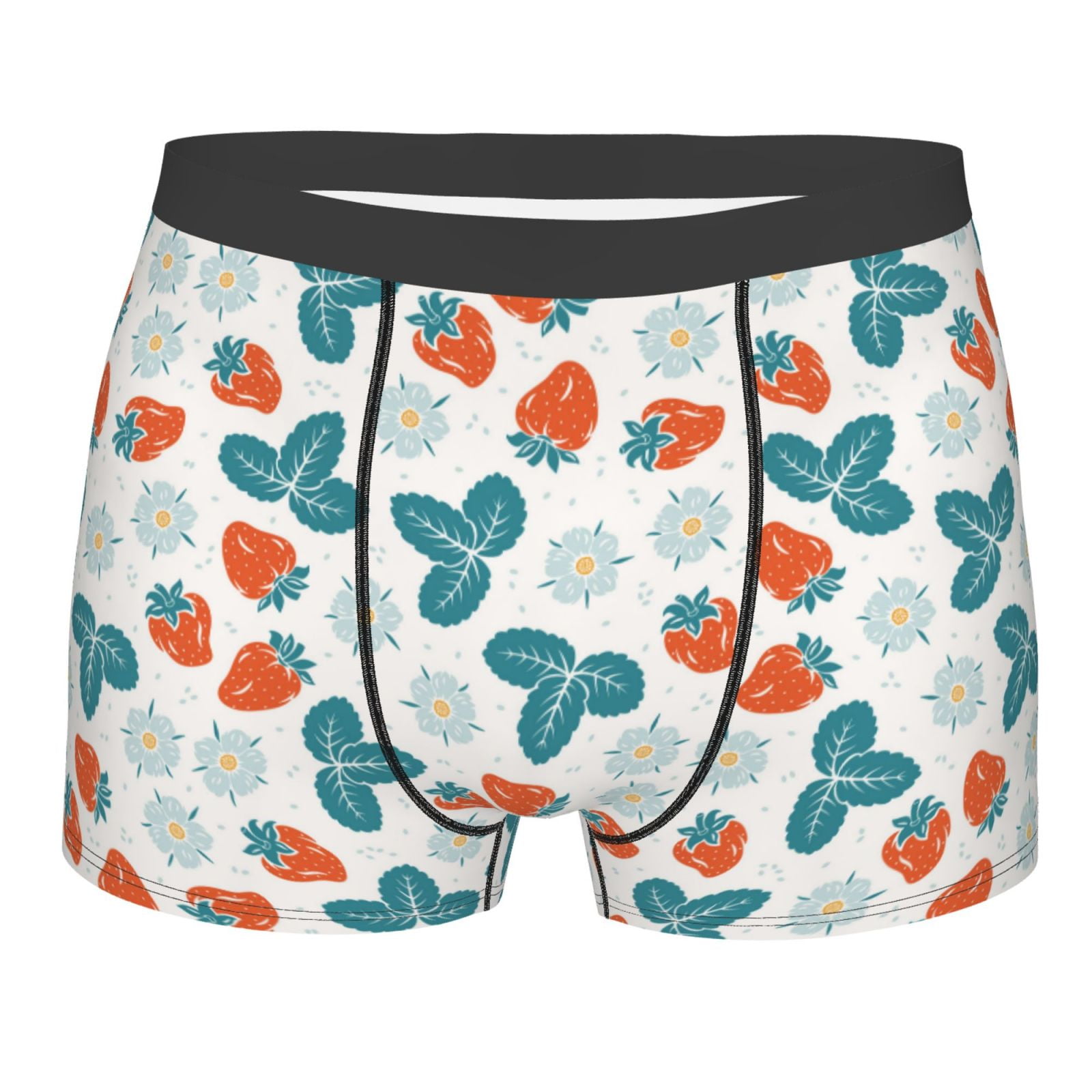 Naloa Floral Strawberr Print Mens Underwear - Boxers for Men, Classic ...